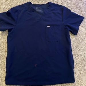 Figs- Large Navy Blue Leon Three Pocket Top Scrub